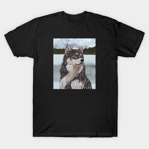 Husky dog portrait T-Shirt by Nastya Li